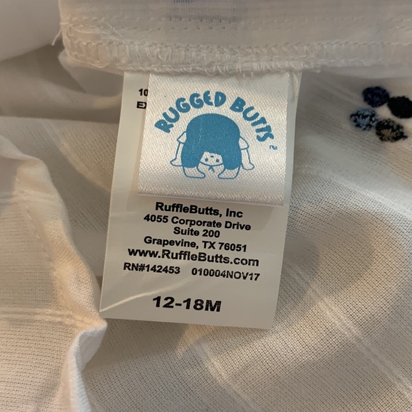 Ruffle Butts White Dobby Short sleeve short NWT - Picture 7 of 8